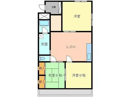 フジワラビルディング(3LDK/3階)の間取り写真