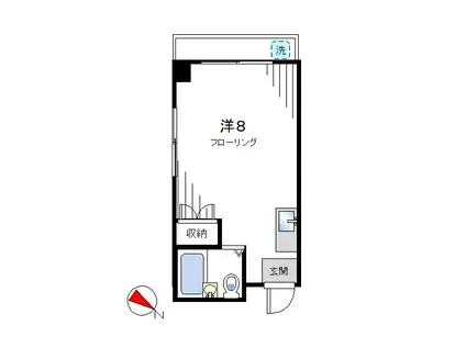 エクセレント第2(ワンルーム/3階)の間取り写真