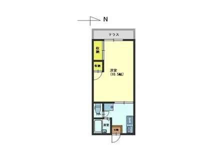 ジョイハウス A-1(1K/1階)の間取り写真