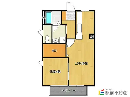 プラティーク北小路(1LDK/2階)の間取り写真