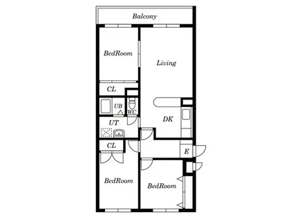 レスポワール発寒(3LDK/1階)の間取り写真