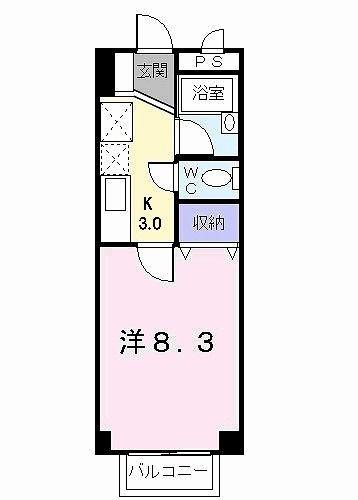SUNRISE21(1K/2階)の間取り写真