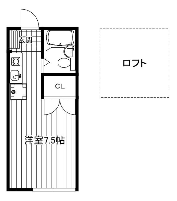 ハイツシミズ(ワンルーム/2階)の間取り写真