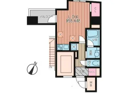 ユリシス新神戸(ワンルーム/5階)の間取り写真