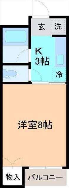 ひきだM1(1K/1階)の間取り写真