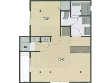 STAGE南鳩ヶ谷(1LDK/2階)の間取り写真