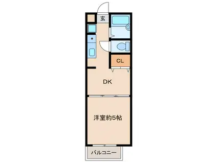 ハイフィールド(1DK/4階)の間取り写真