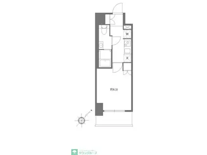 エヌステージ秦野駅前(1K/4階)の間取り写真