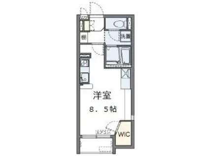 ミランダカーサ(ワンルーム/1階)の間取り写真