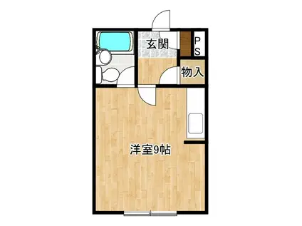 プランドール帯広西4条(ワンルーム/3階)の間取り写真