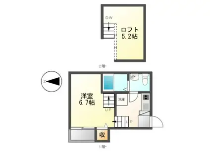 ステージ志賀本通(1K/1階)の間取り写真