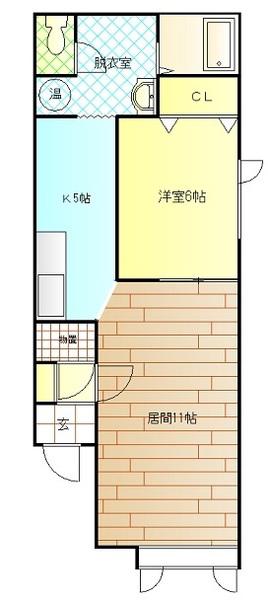 アングレー17(1LDK/1階)の間取り写真