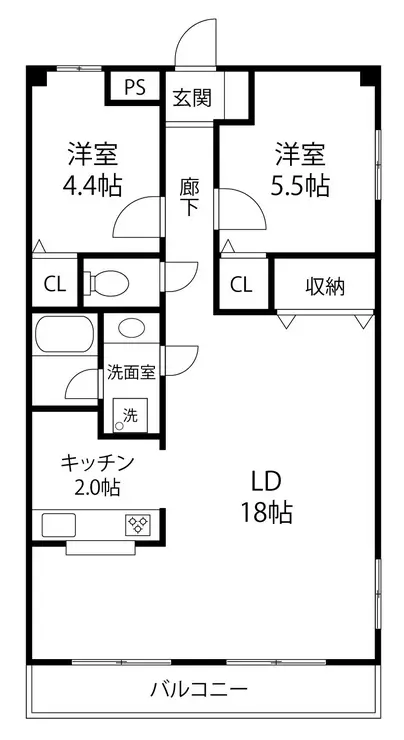 コンフリエ八幡町 2階階 間取り
