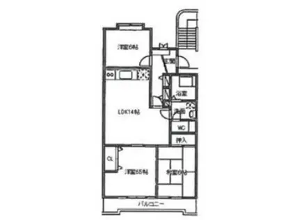 佐伯レジデンス(3LDK/3階)の間取り写真