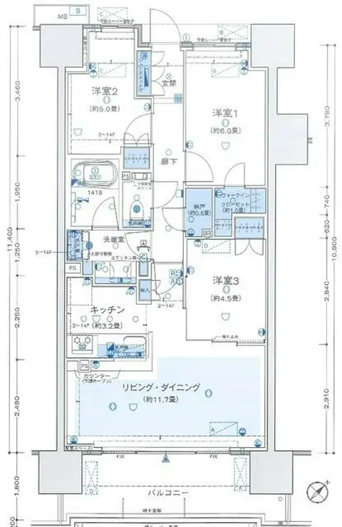 ザ・パークハウス相模大野 10階階 間取り