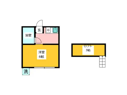 ホワイト・キャッスル(1K/1階)の間取り写真