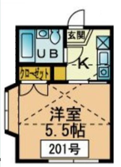 ハイツぴの(ワンルーム/1階)の間取り写真