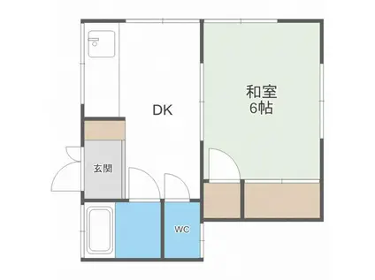 原田アパート(1DK/2階)の間取り写真