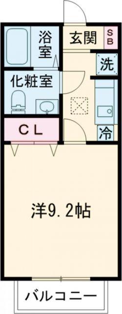 メディオエス(1K/2階)の間取り写真
