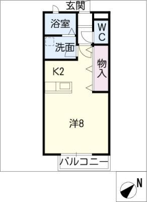 グリーンヒルズ小杉A棟(1K/1階)の間取り写真