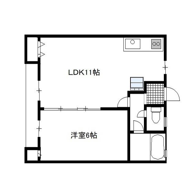 リルームス日吉町(1LDK/3階)の間取り写真