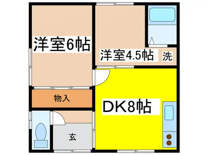 中井マンション(2DK/1階)の間取り写真