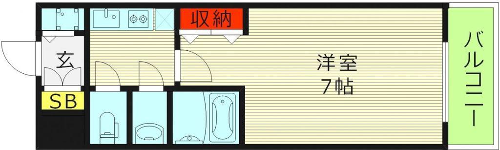 エスリードレジデンス都島シティフロント(1K/8階)の間取り写真