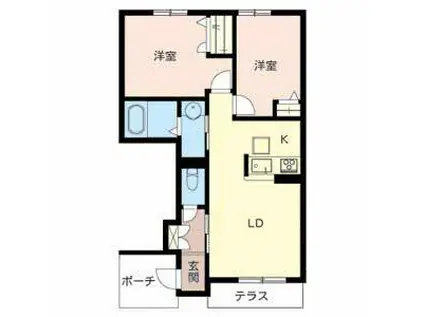 シャーメゾン狭山(2LDK/1階)の間取り写真