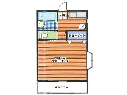 ハイムM&A(1K/1階)の間取り写真