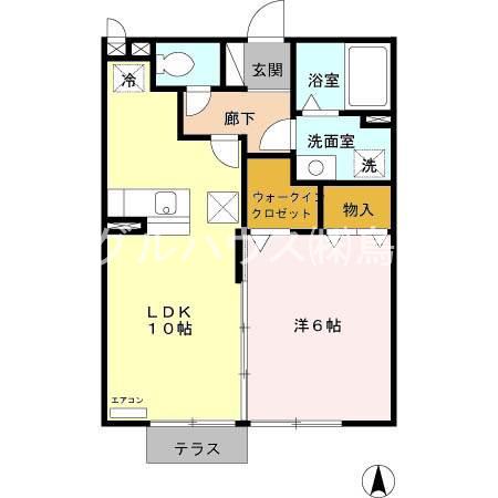 サンライズII番館(1LDK/1階)の間取り写真