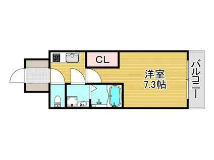 ジュネーゼグラン福島EBIE(1K/5階)の間取り写真