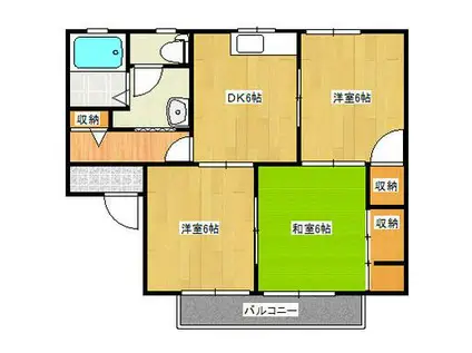 レーベンパレス御領(3DK/2階)の間取り写真