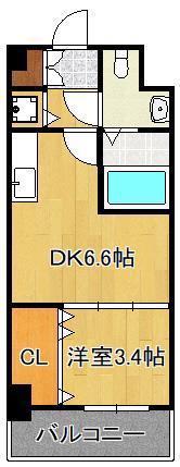 NO.71オリエントトラストタワー(1DK/31階)の間取り写真