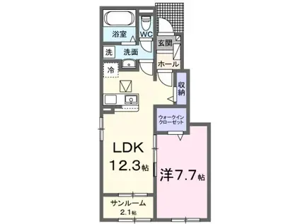 フレスコ・パッソII(1LDK/1階)の間取り写真
