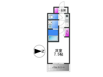 ファーストフィオーレ長田グランディール(1K/4階)の間取り写真