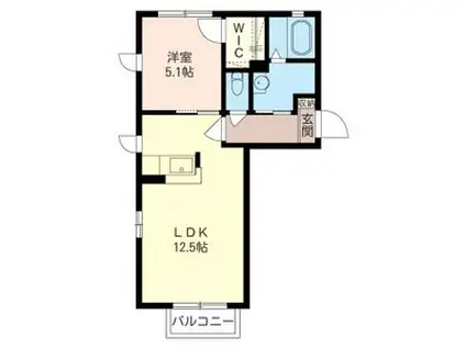 ケイコーポC(1LDK/2階)の間取り写真