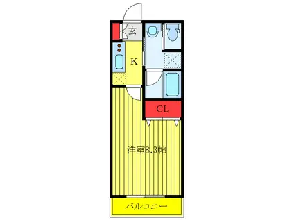 DIPS赤羽駅前(1K/2階)の間取り写真