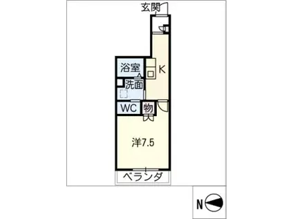 MAISON西高蔵ウエスト(1K/4階)の間取り写真