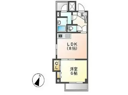 イトーピア新栄マンション(1LDK/8階)の間取り写真
