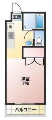 西浦コーポ(1K/1階)の間取り写真
