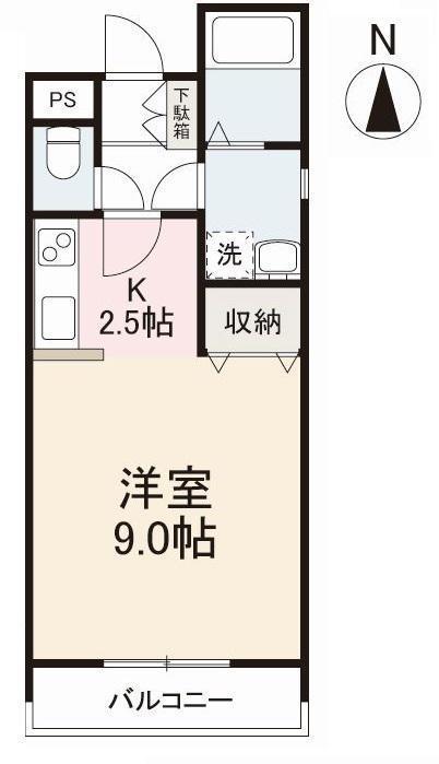 PETTITE FLEUR(1K/2階)の間取り写真