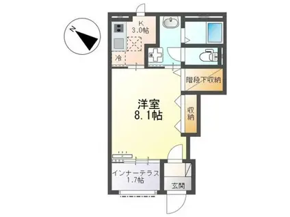 沼津市大諏訪アパート(1K/1階)の間取り写真