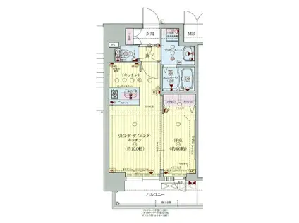 プレサンス新大阪イオリア(1LDK/5階)の間取り写真