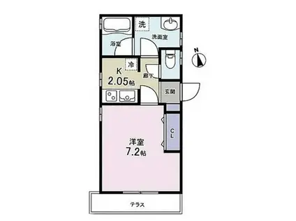 パル・フラッツ(1K/1階)の間取り写真