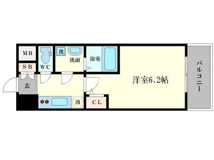 エスレジデンス南堀江(1K/12階)の間取り写真