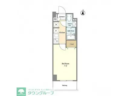 アルファコート立石2(1K/1階)の間取り写真