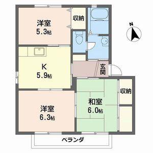シャーメゾン蒲田A(3K/2階)の間取り写真