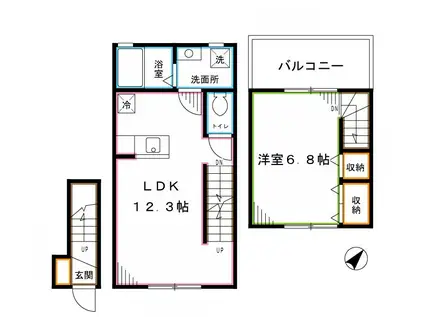 プラチナフォルム東中野(1LDK/2階)の間取り写真