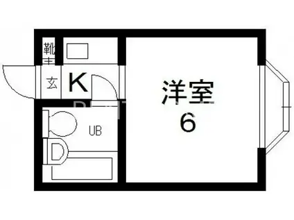 ロイヤル俊徳II(1K/3階)の間取り写真