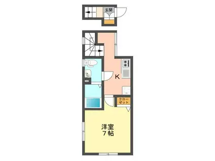 クアッド北小岩(1K/2階)の間取り写真